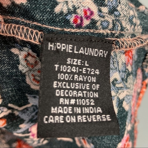 𝅺hippie Laundry Floral Dragons Tassel Tie Shirt - Picture 13 of 15